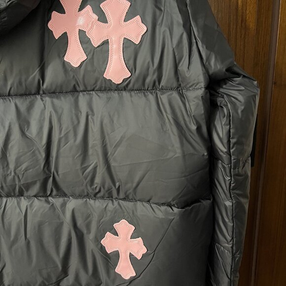 Chrome Hearts Black Zip-Up Hooded Down Jacket - Picture 3 of 10